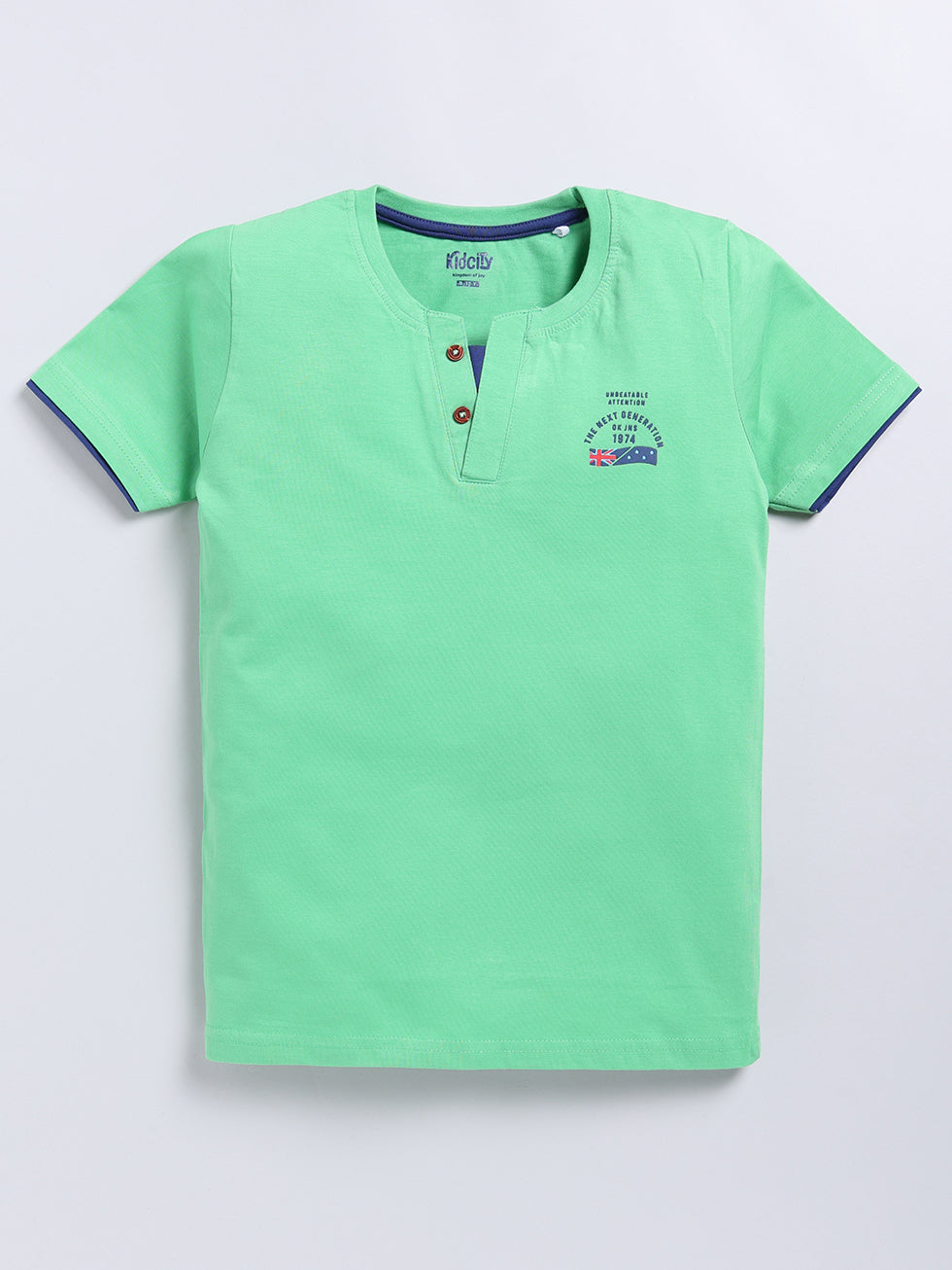 Hope Text Maroon & Mint Green Henley 2 Pc T-Shirts
