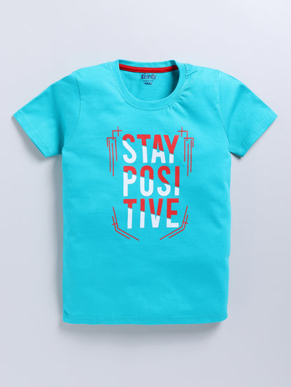 Stay Positive & Invision Urban Text 2 Pc Printed T-Shirts