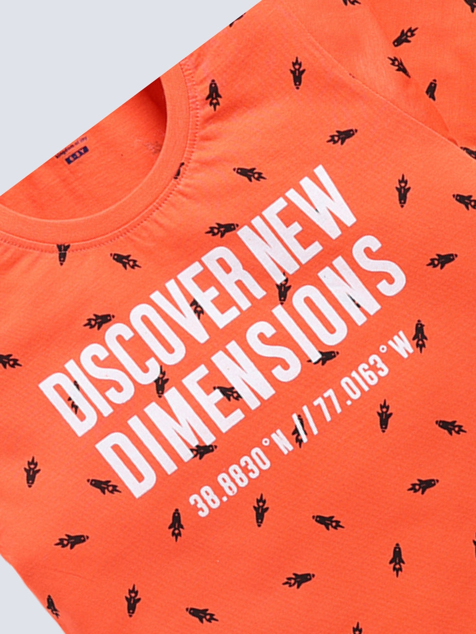Be Yourself & Discover Dimensions Text Print 2 Pc T-Shirts