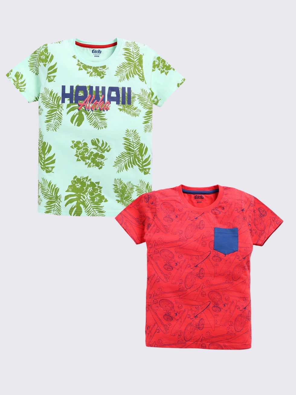 Tropical & Travel Theme 2 Pc Printed T-Shirts