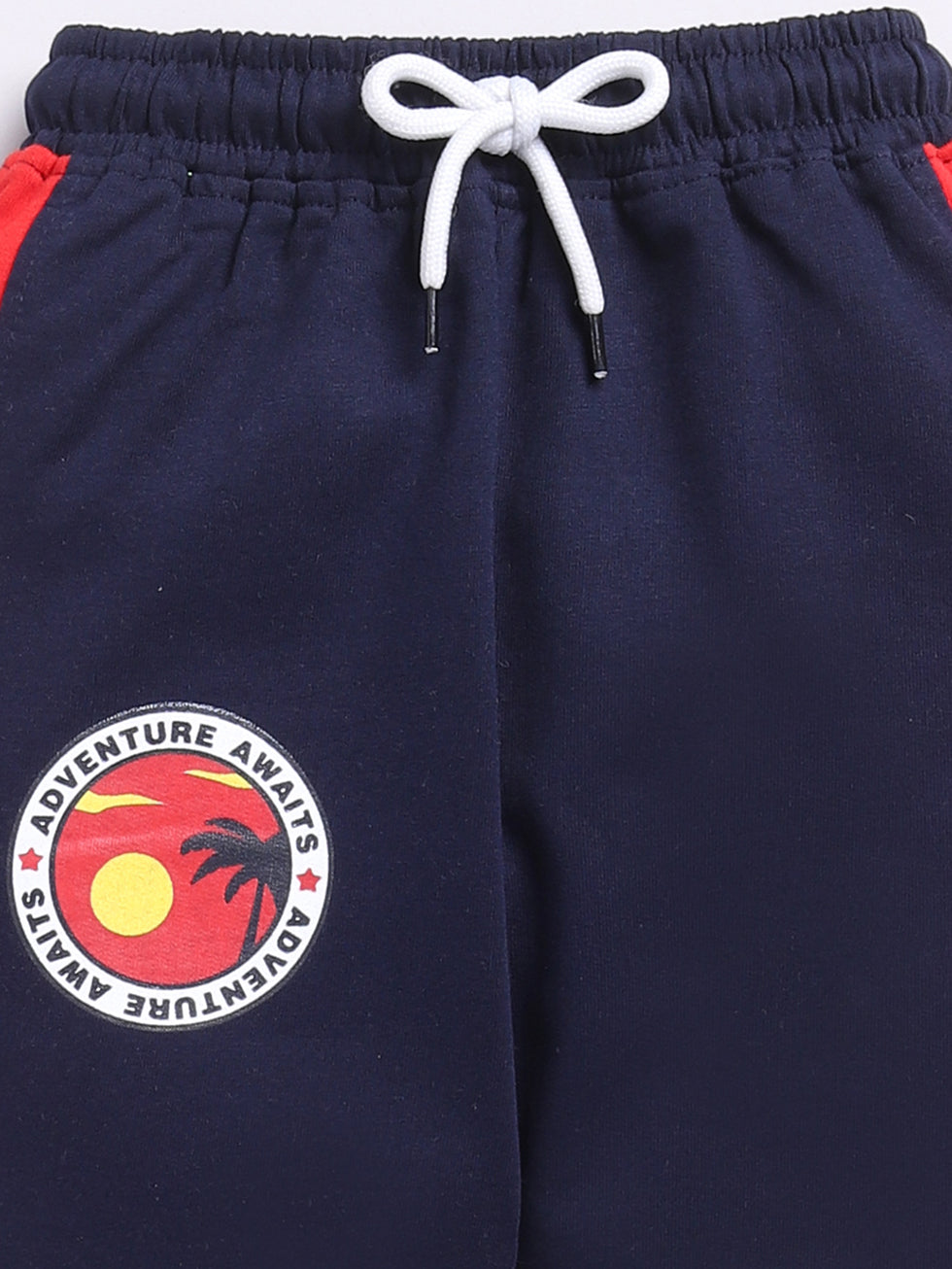 Navy Solid Printed Joggers