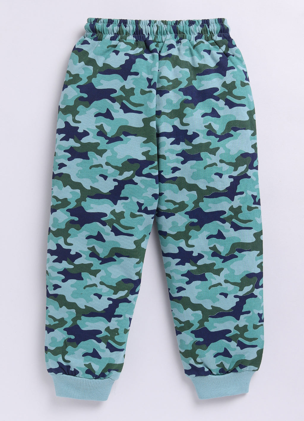 Teal Green Army Print Joggers