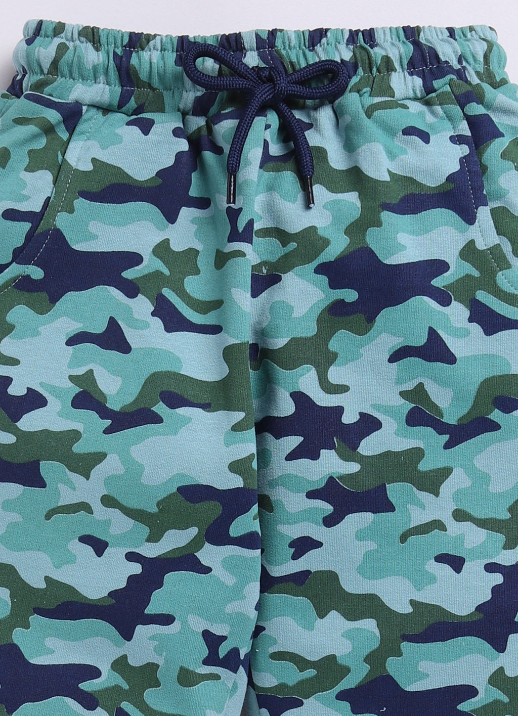 Teal Green Army Print Joggers
