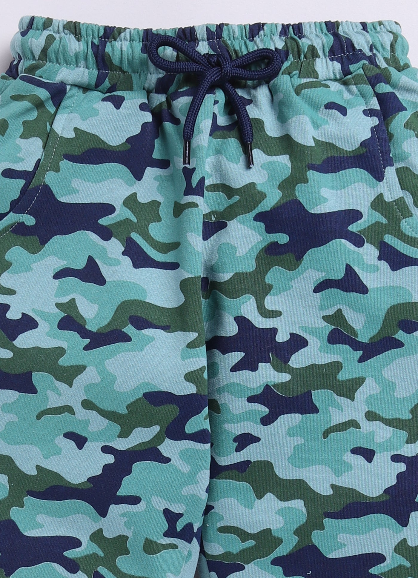 Teal Green Army Print Joggers