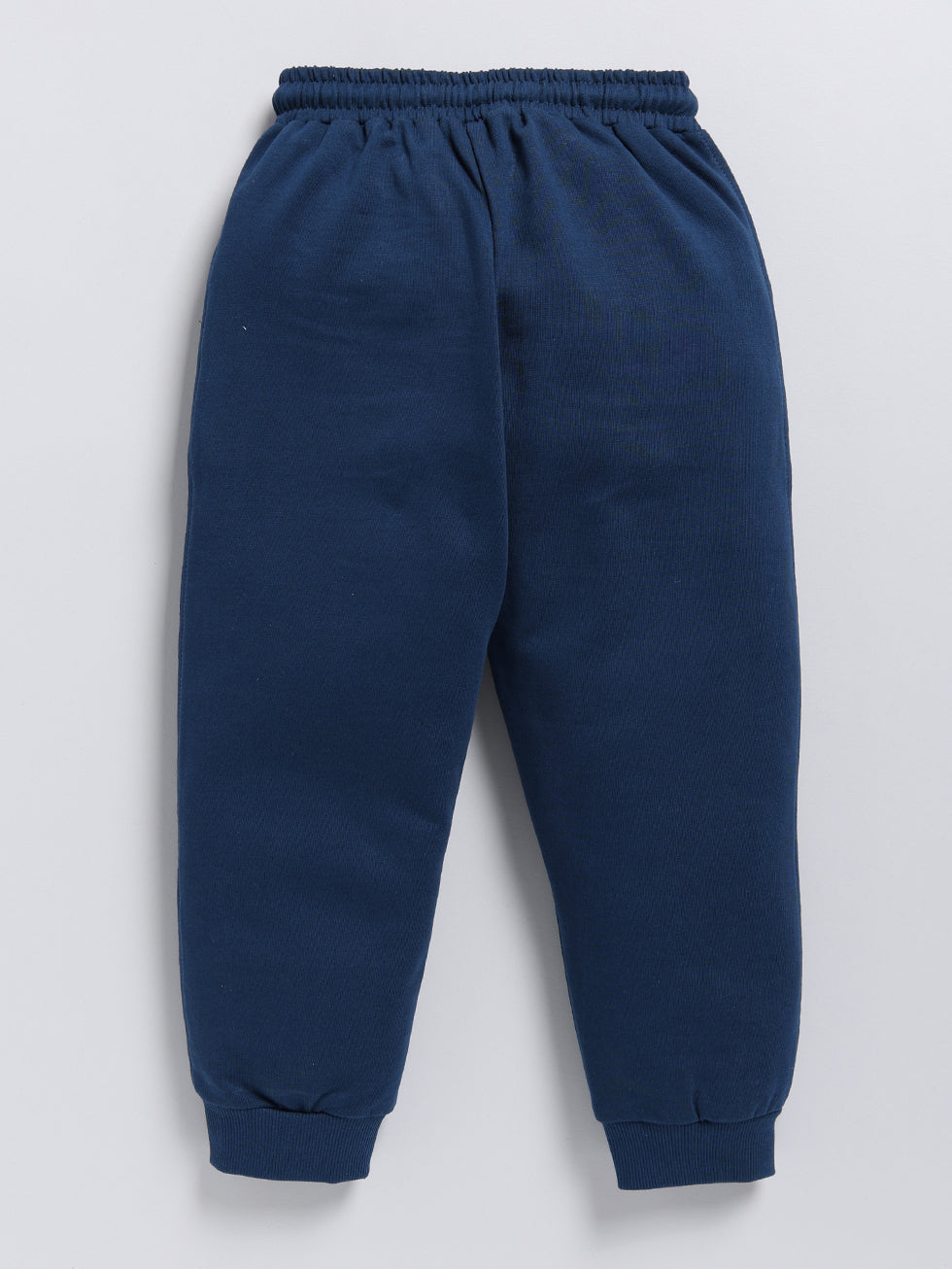 Navy Solid Printed Joggers