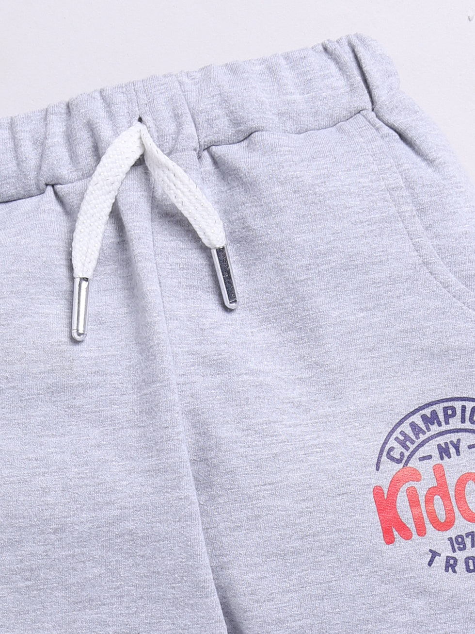 Grey Solid Printed Joggers