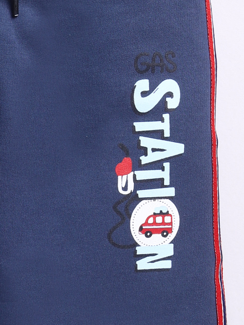 Navy Solid Printed Joggers