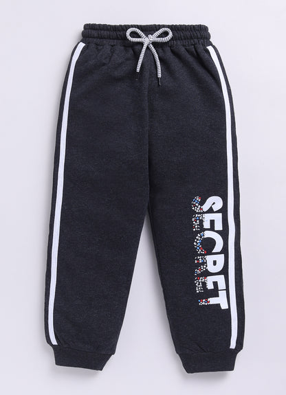 Black Secret Printed Joggers