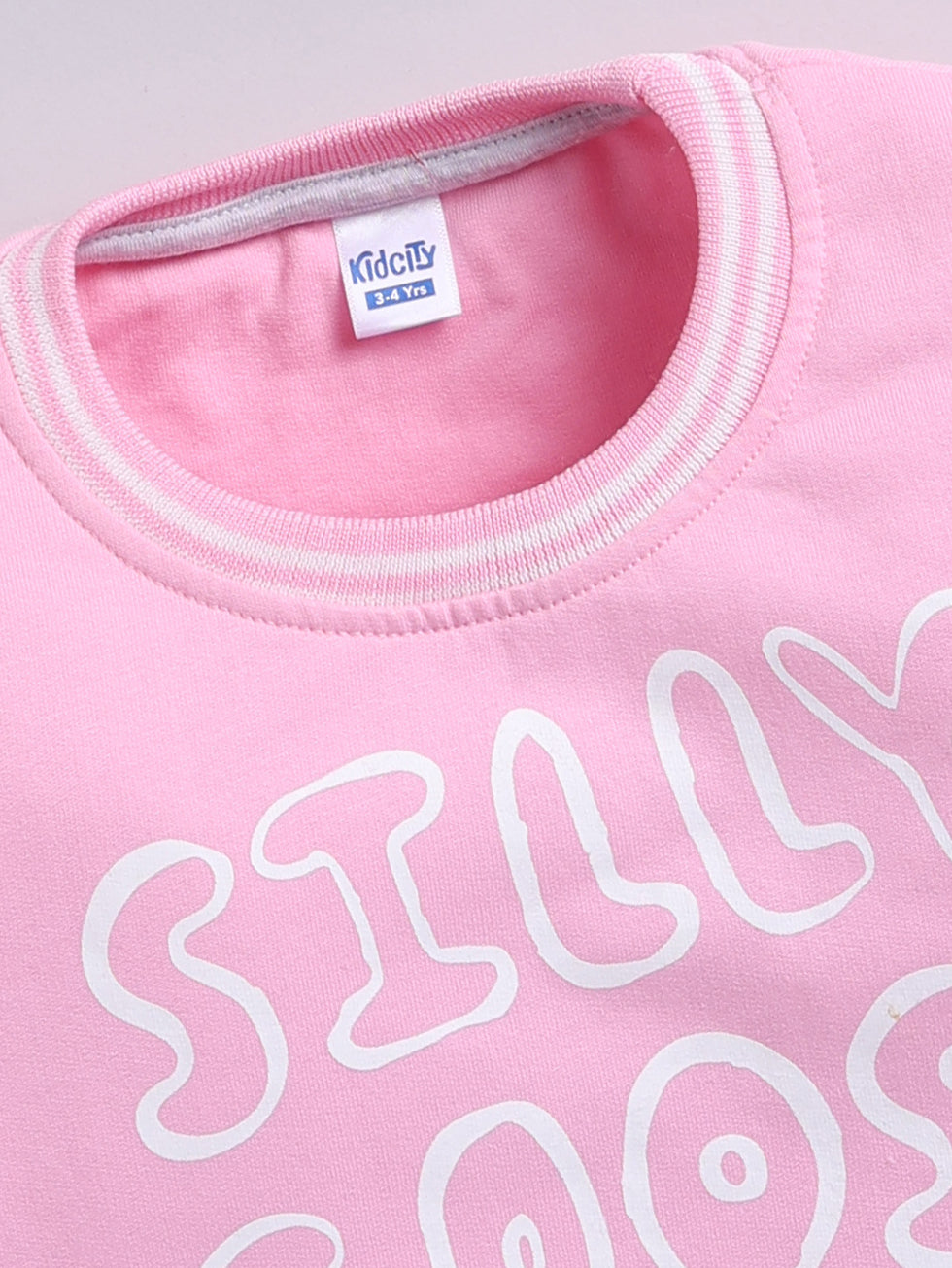 Boys Silly Goose Text Print Sweatshirt - Light Pink