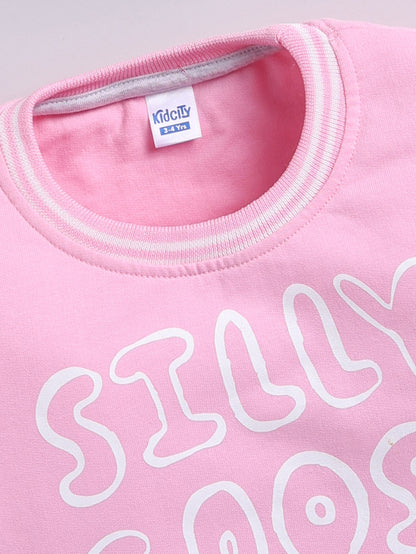 Boys Silly Goose Text Print Sweatshirt - Light Pink