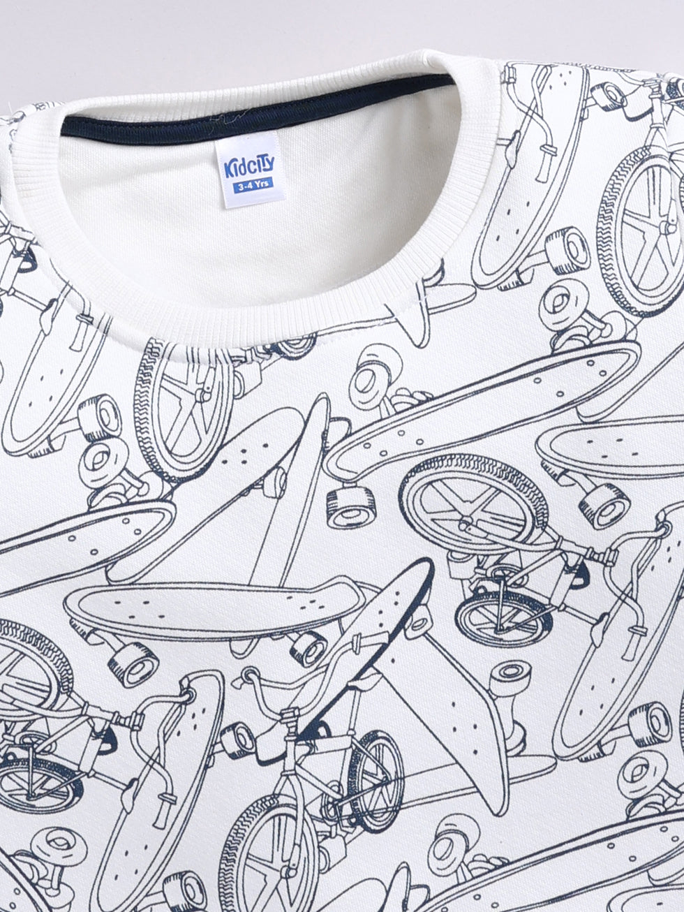 Skateboard & Bicycle Graphic Sweatshirt