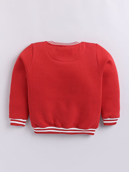 Boys Stay Wild Child Follow Your Heart Text Print Sweatshirt - Red