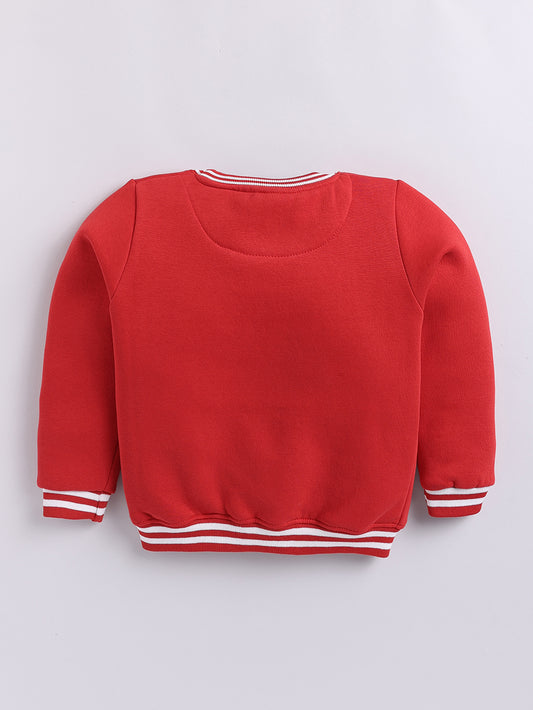Boys Stay Wild Child Follow Your Heart Text Print Sweatshirt - Red