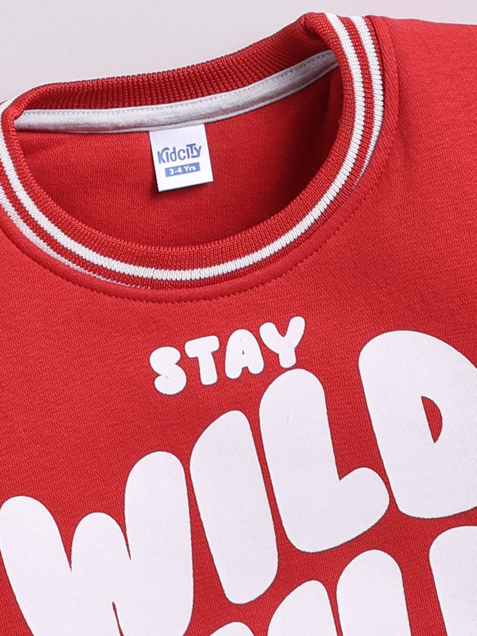 Boys Stay Wild Child Follow Your Heart Text Print Sweatshirt - Red