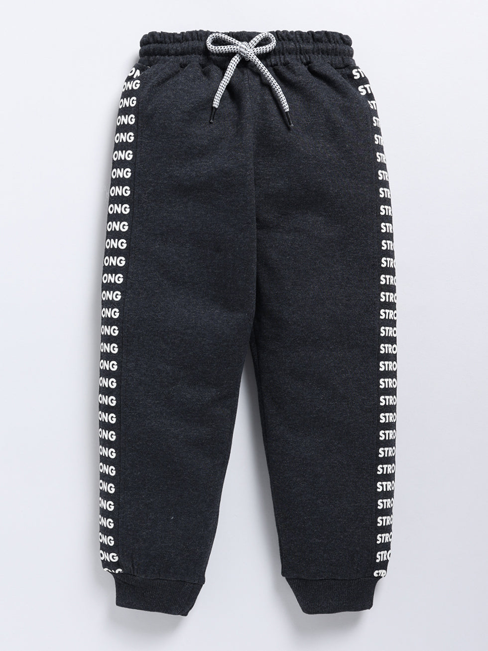 Black Solid Printed Joggers