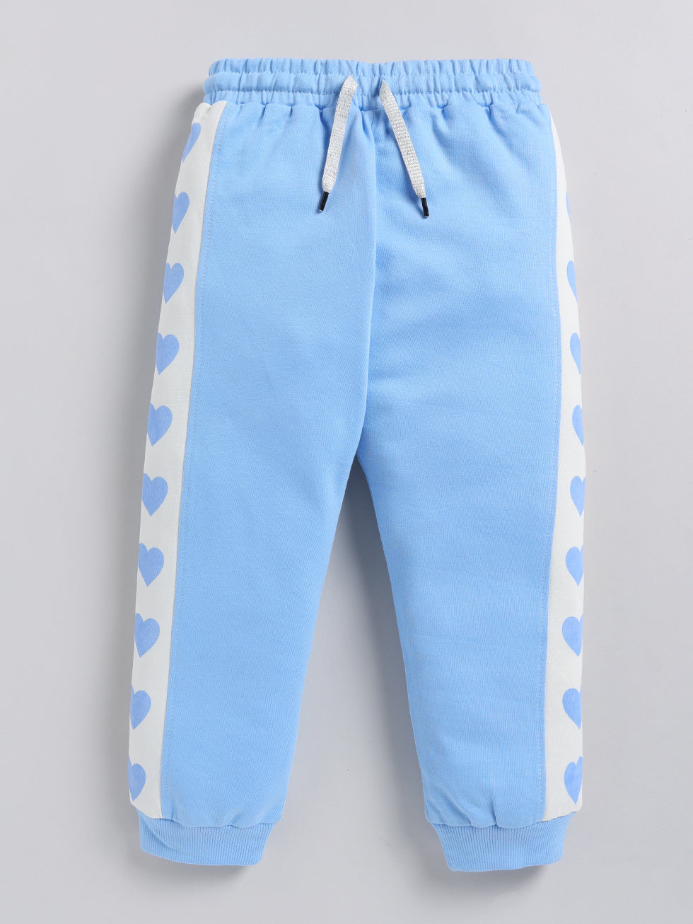 Light Blue Solid Printed Joggers