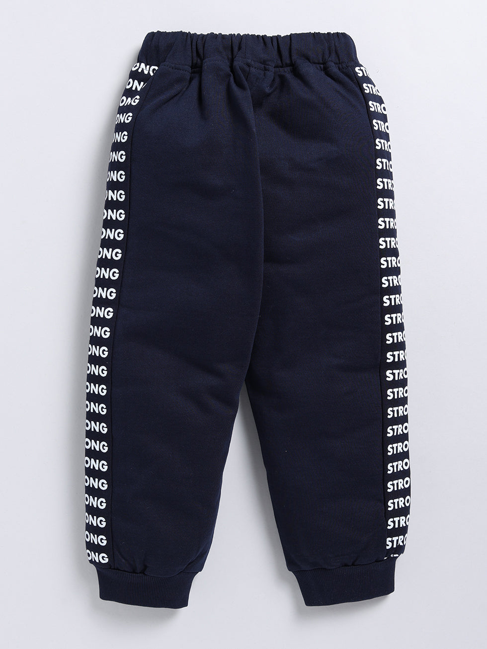 Navy Solid Printed Joggers