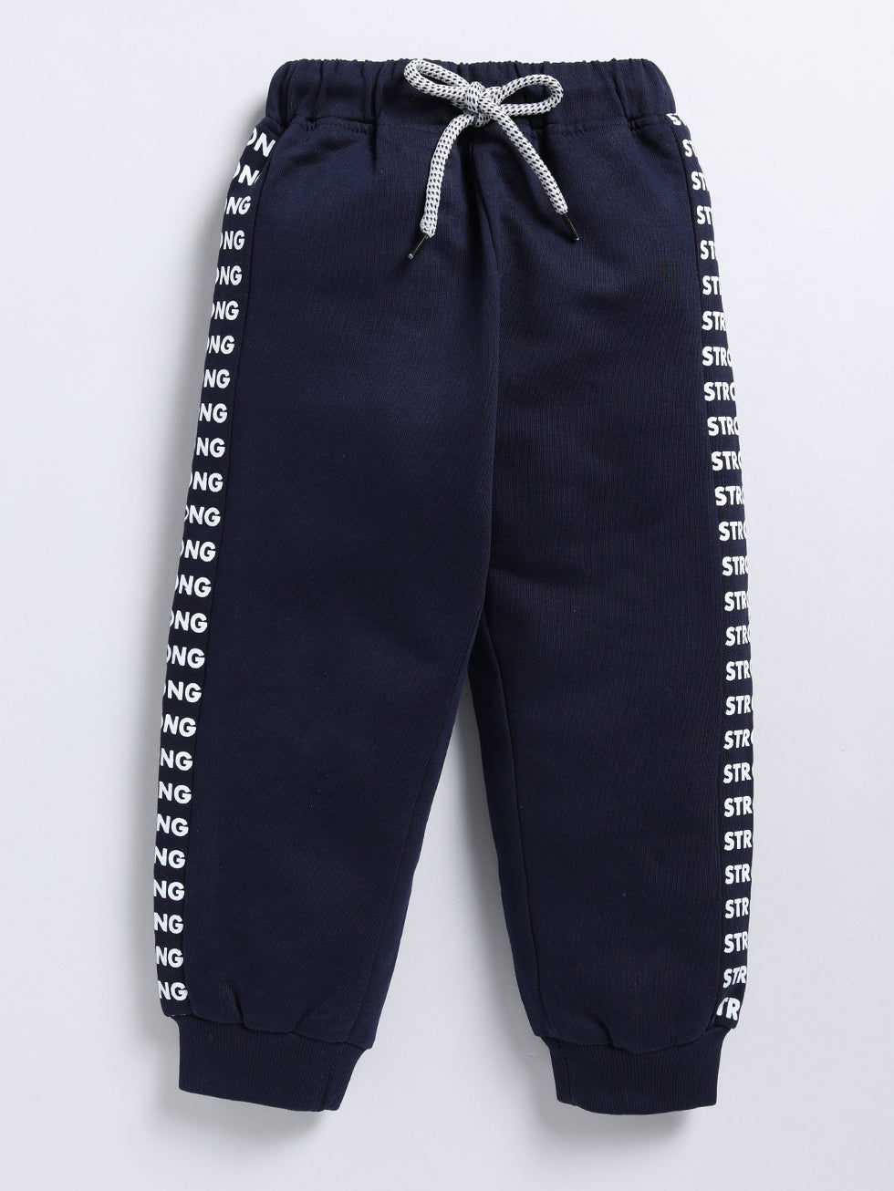 Navy Solid Printed Joggers