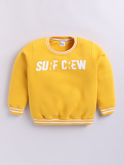 Boys Surf Crew Text Print Sweatshirt - Navy