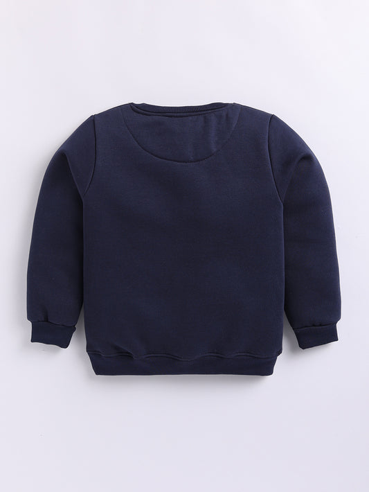 Boys Yes Graphic Print Sweatshirt - Navy