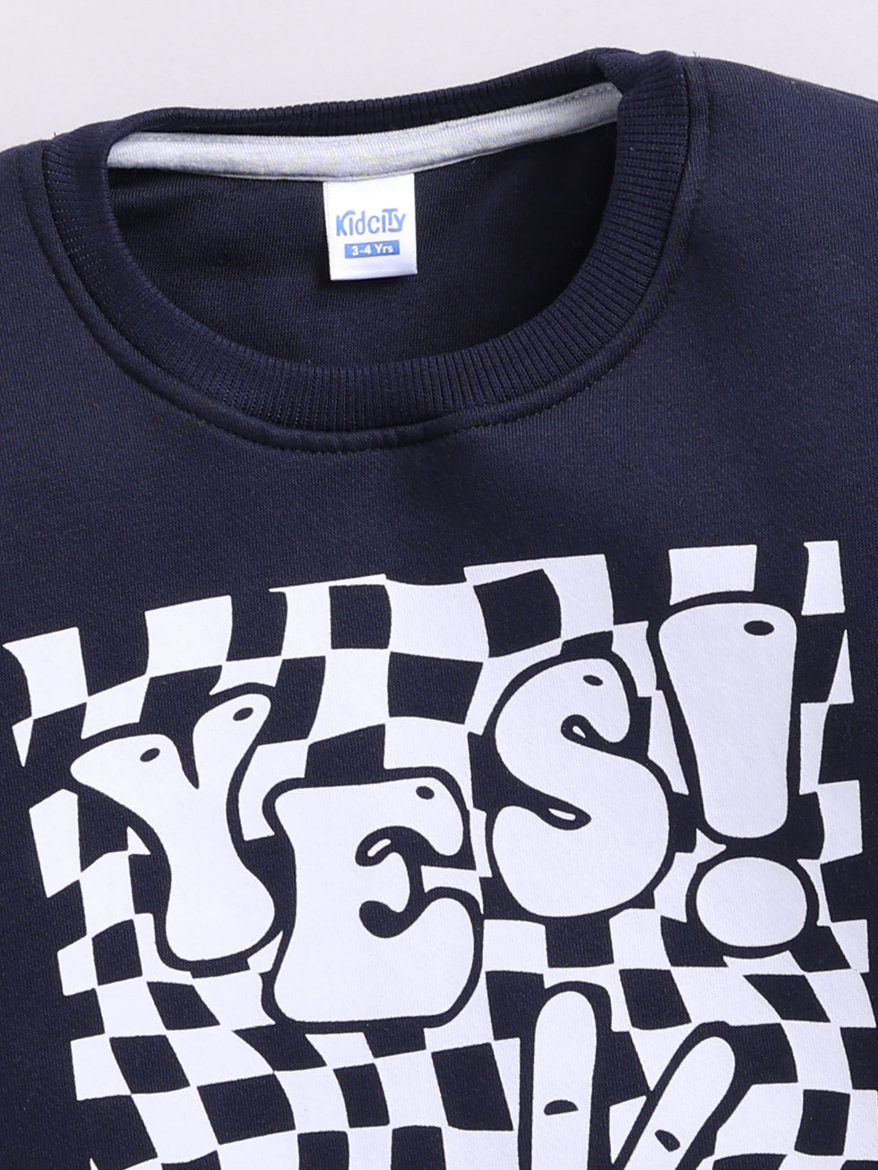 Boys Yes Graphic Print Sweatshirt - Navy