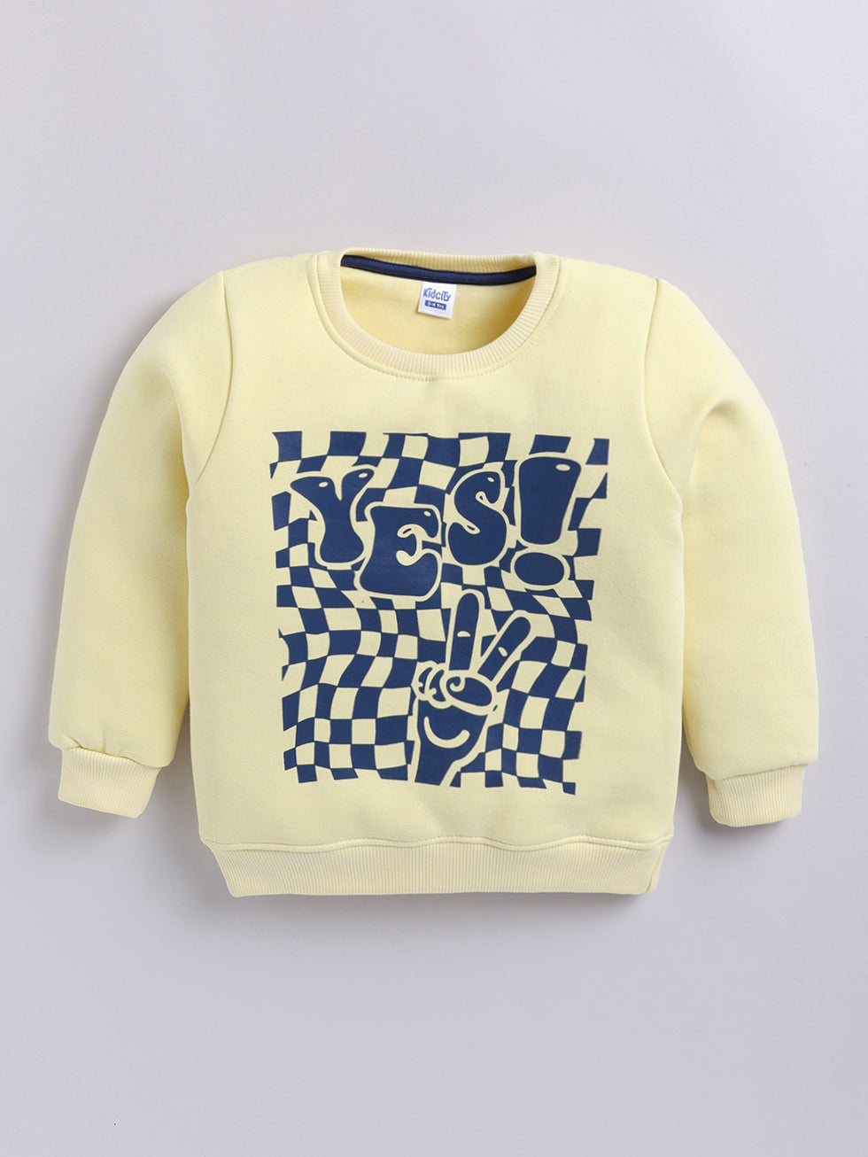 Boys Yes Graphic Sweatshirt - Light Lemon