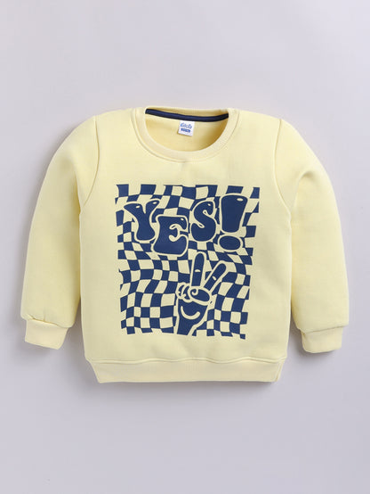 Boys Yes Graphic Sweatshirt - Light Lemon
