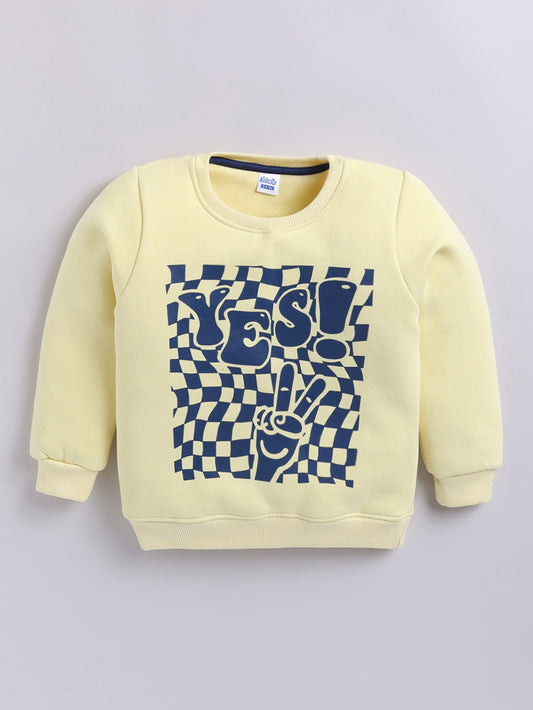 Boys Yes Graphic Sweatshirt - Light Lemon