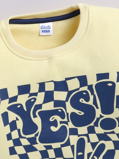 Boys Yes Graphic Sweatshirt - Light Lemon
