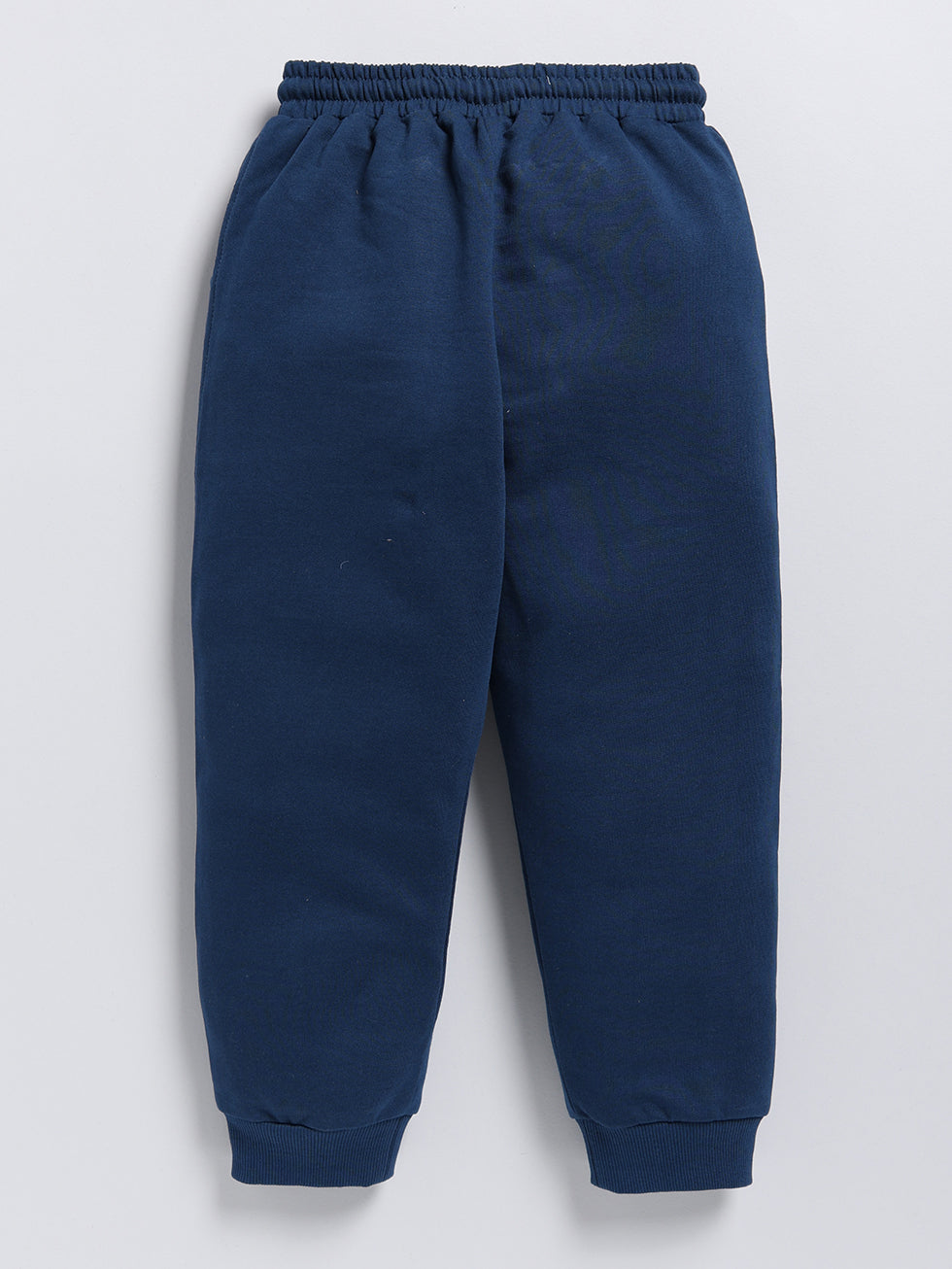 Navy Solid Printed Joggers
