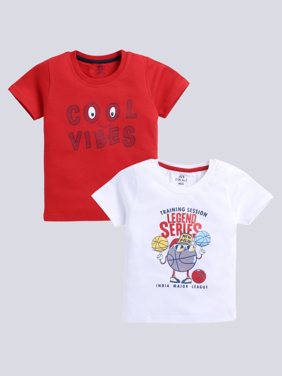 Cool Vibes & Basketball Theme 2 Pc T-Shirts front view