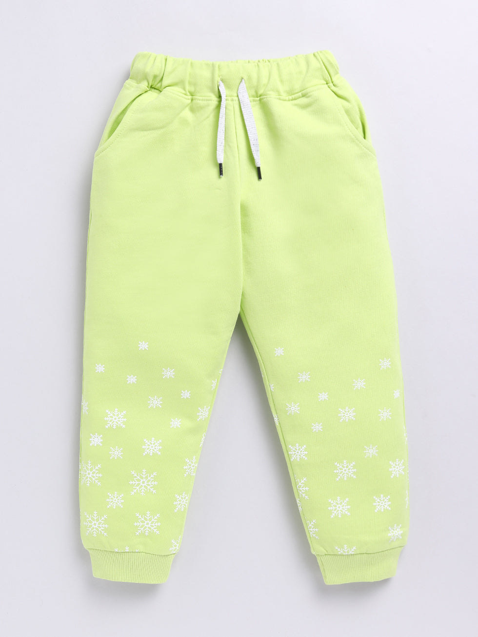 Light Green Solid Printed Joggers
