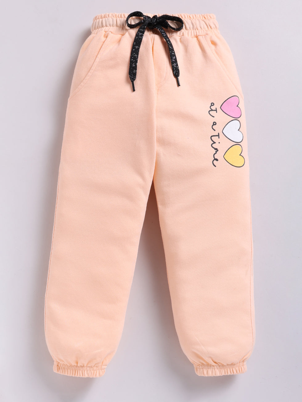 Heart Graphic and At a Time Text Print Joggers