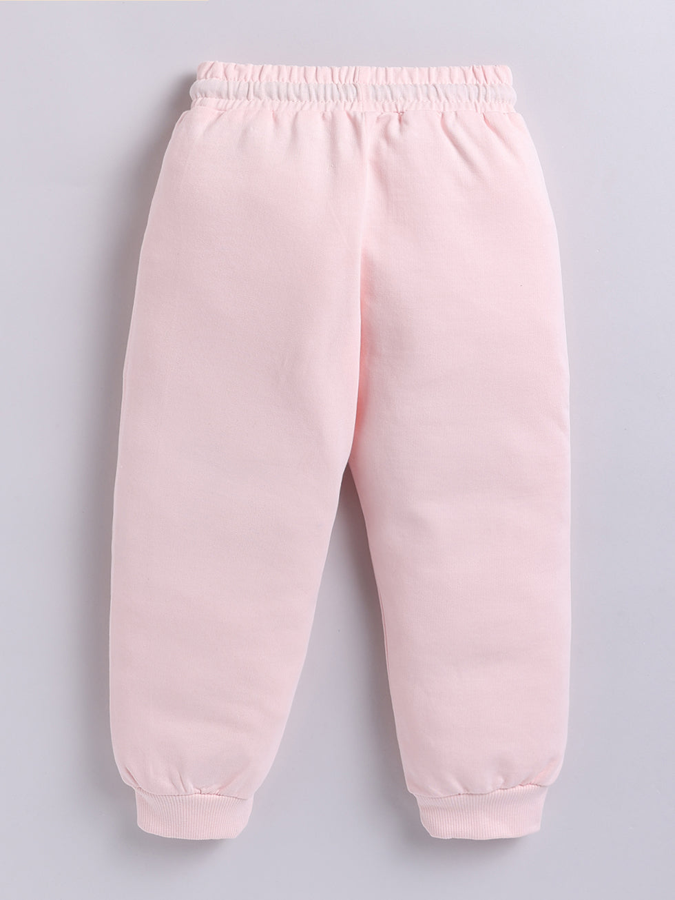 Girls Kitty Face Print Joggers - Light Pink