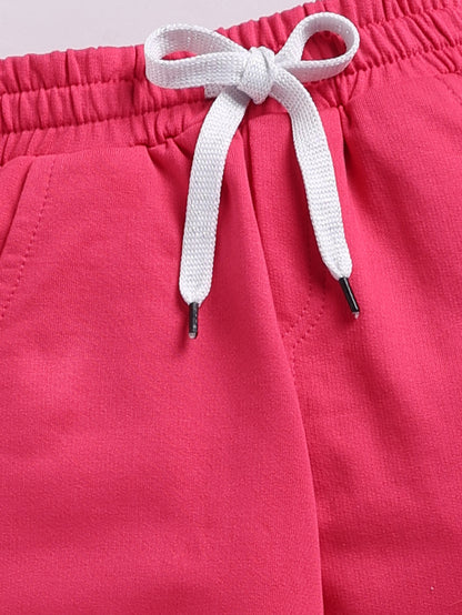 Girls Leaf Print Joggers - Pink