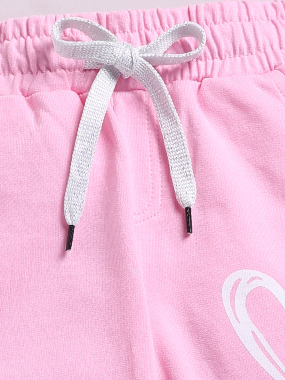 Girls Love Heart Print Joggers - Baby Pink