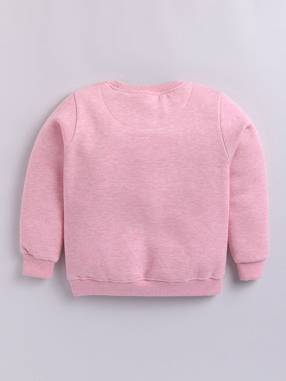 Girls Selfie Queen Text Print Sweatshirt - Light Pink