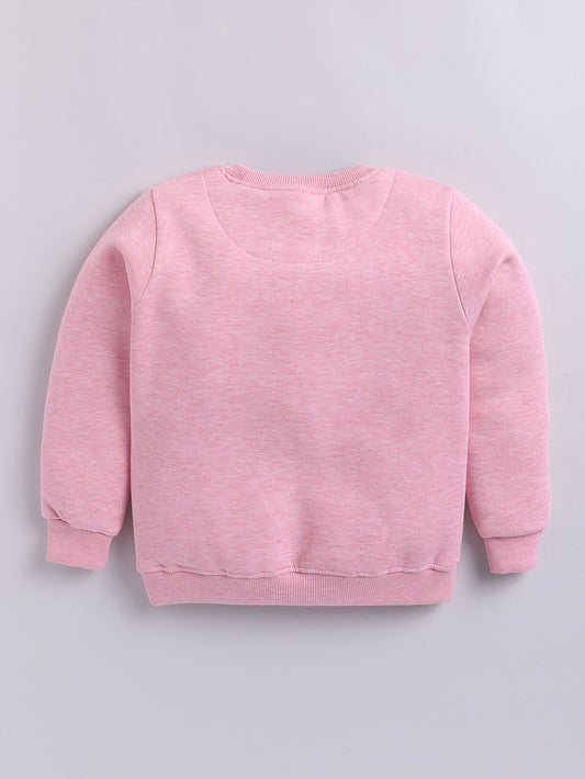 Girls Selfie Queen Text Print Sweatshirt - Light Pink