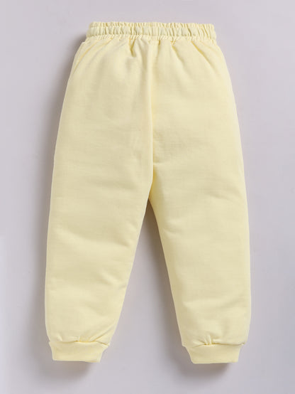 Girls Sunshine Happy Vibes Print Joggers - Light Lemon