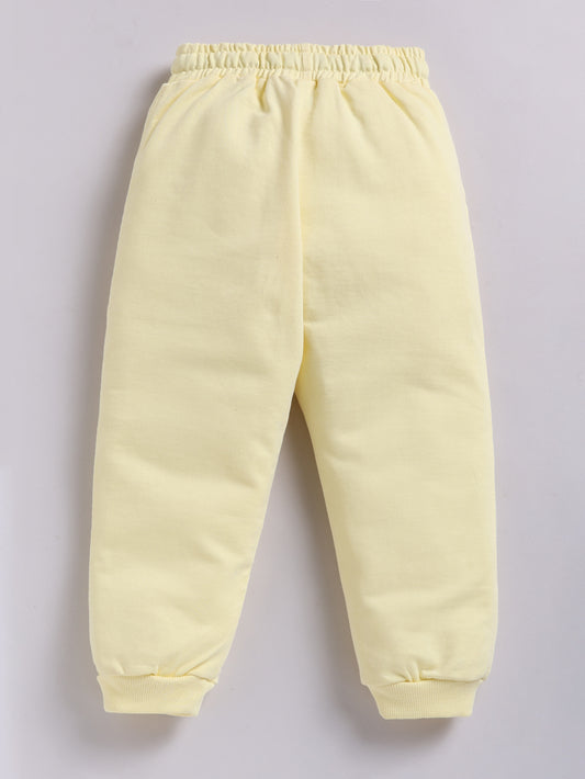 Girls Sunshine Happy Vibes Print Joggers - Light Lemon