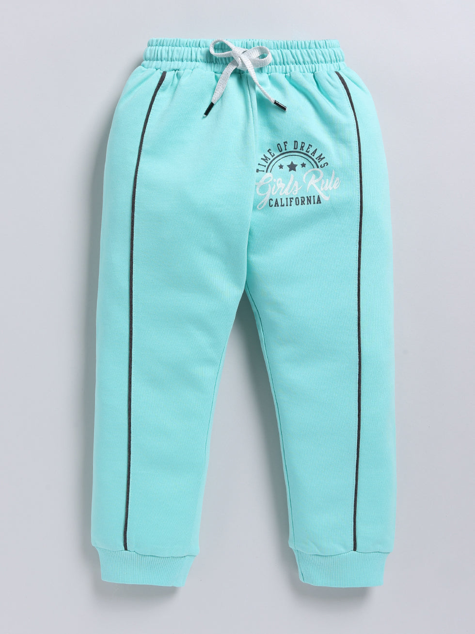 Light Blue Solid Printed Joggers