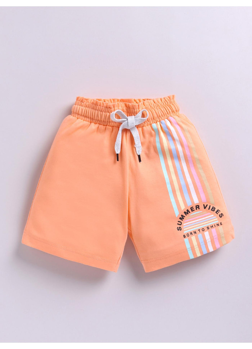 Peach Rainbow Stripe 'Summer Vibes' Shorts