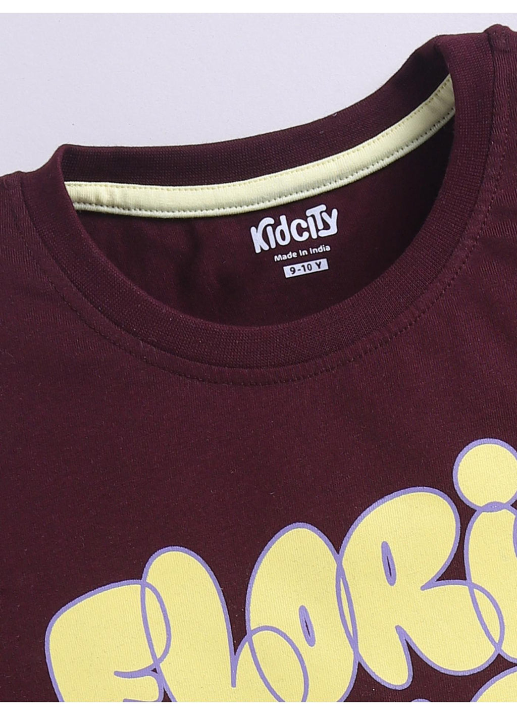 Florida Sunset Surf Graphic Maroon Cotton T-Shirt