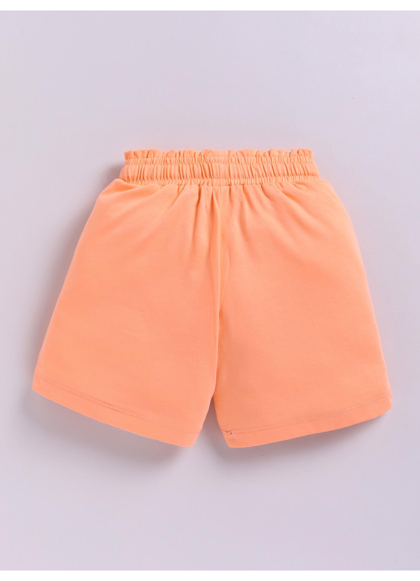 Peach Rainbow Stripe 'Summer Vibes' Shorts