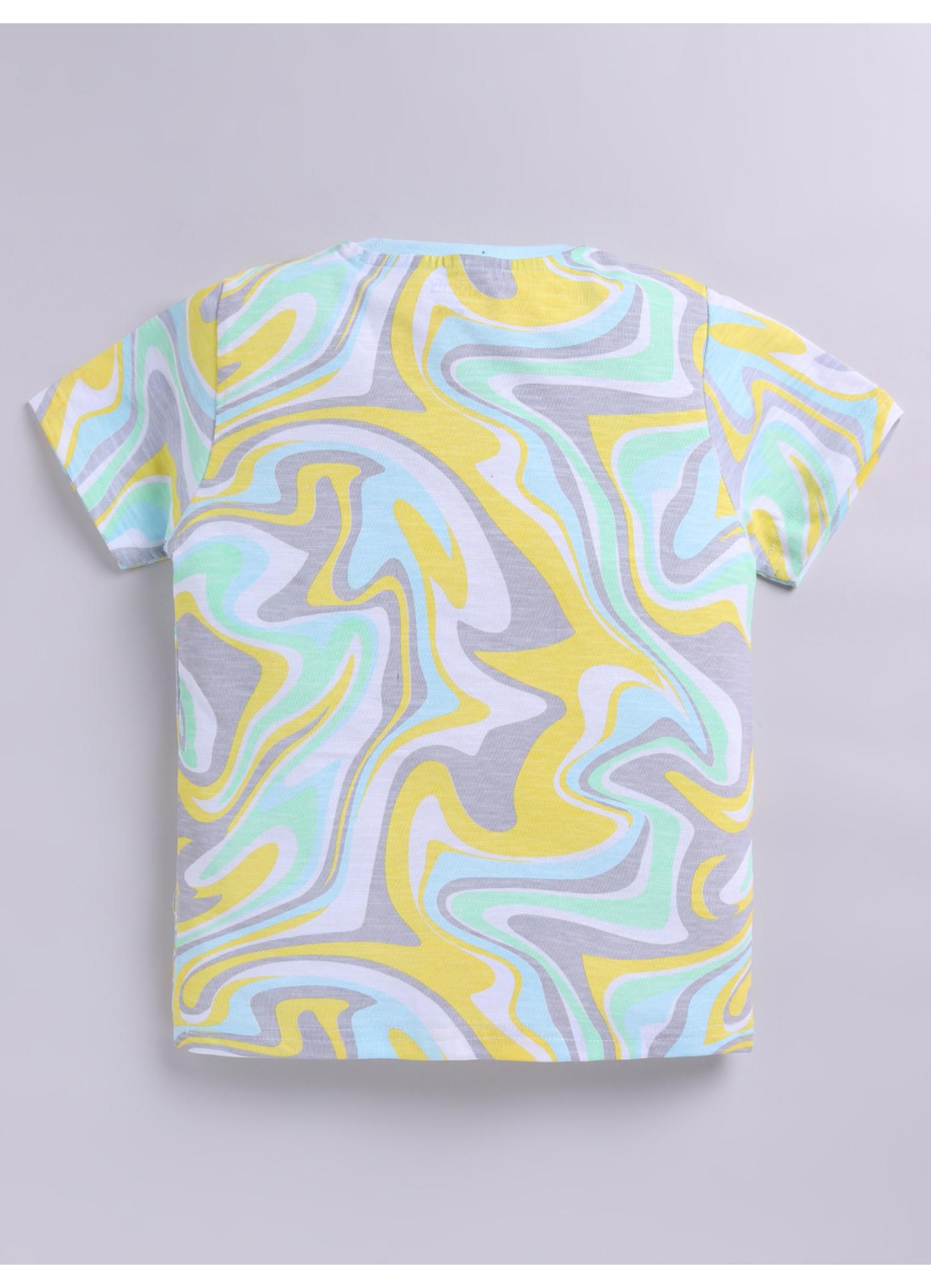 Be Happy Marble Swirl Graphic T-Shirt