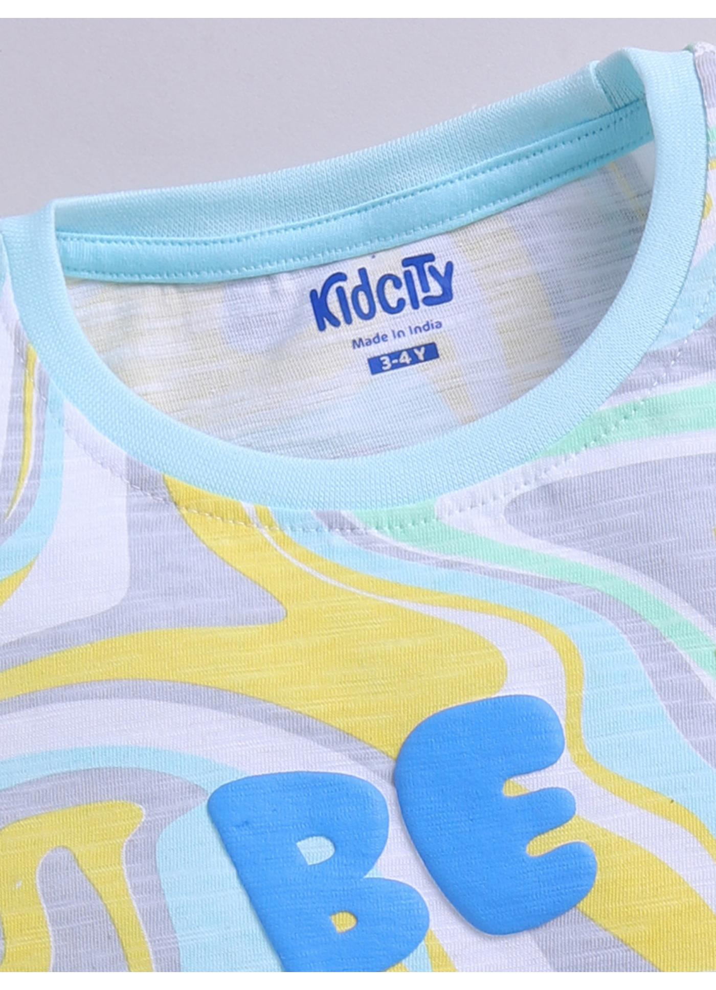 Be Happy Marble Swirl Graphic T-Shirt