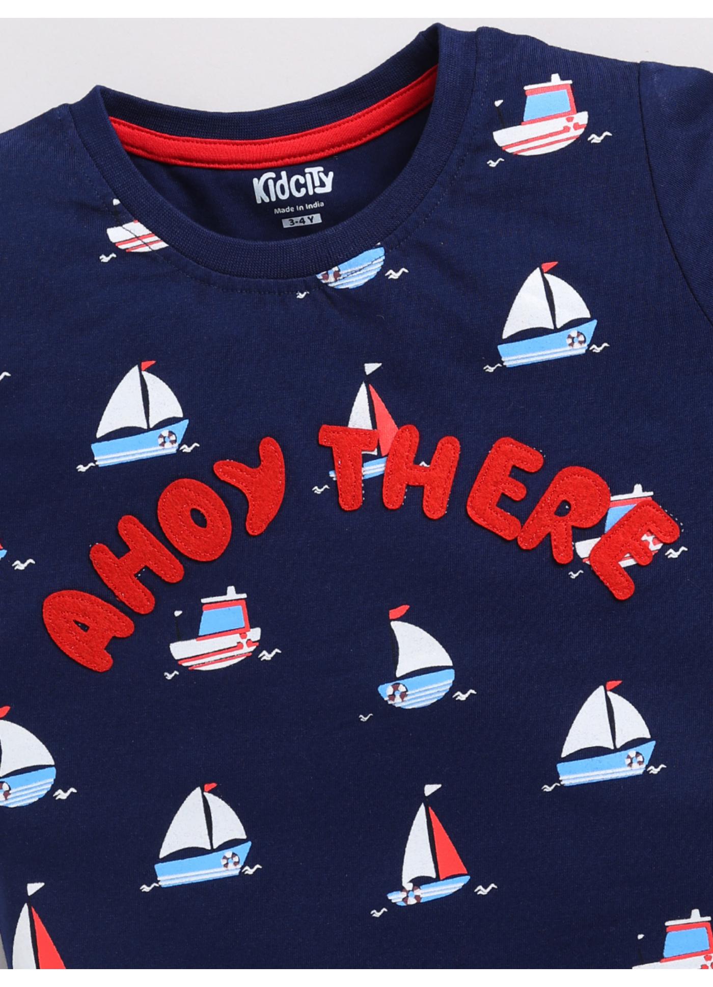 Ahoy There Sailboat All-Over Print T-Shirt