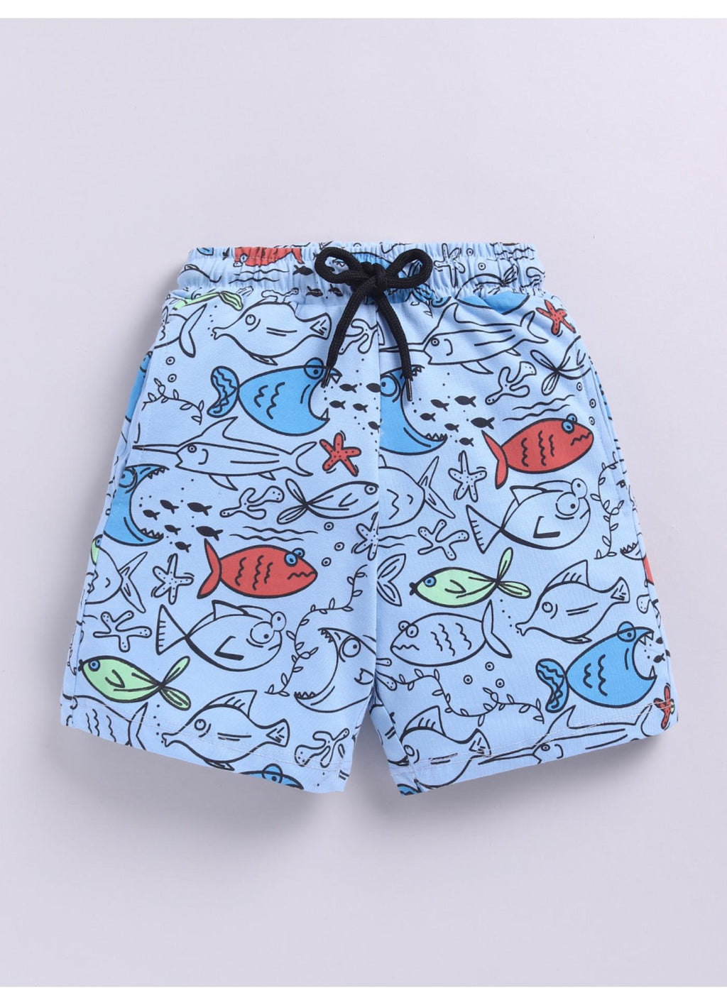 Ocean Doodle Fish & Shark Knit Shorts