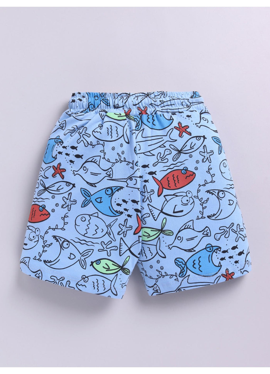 Ocean Doodle Fish & Shark Knit Shorts
