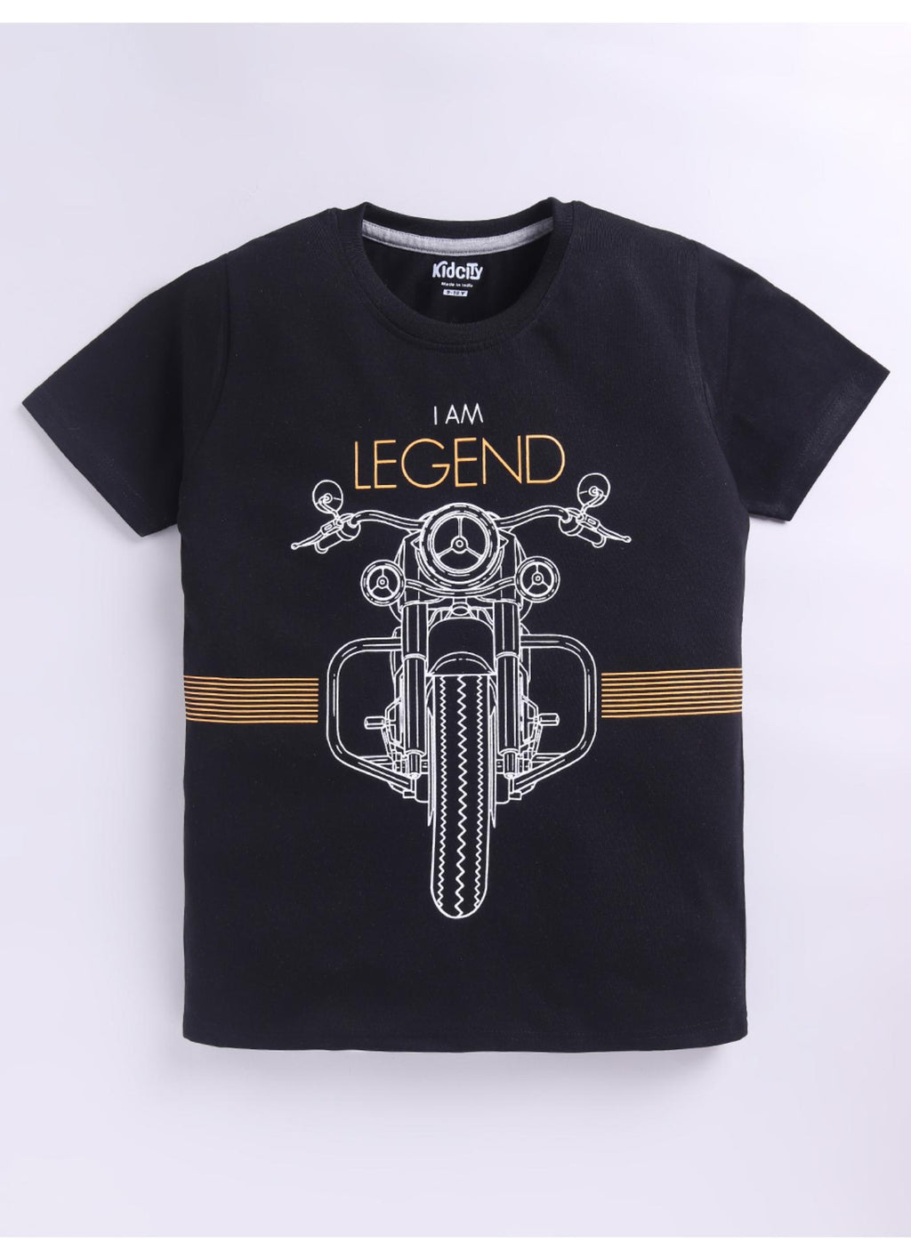 I Am Legend Motorcycle Graphic Print Black Cotton T-Shirt